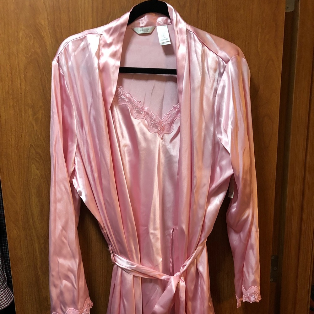 Pink Silky Smooth Nightgown with Robe